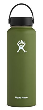 Hydro Flask 40 oz Double Wall Vacuum Insulated Stainless Steel Leak Proof Sports Water Bottle, Wide Mouth with BPA Free Flex Cap, Olive