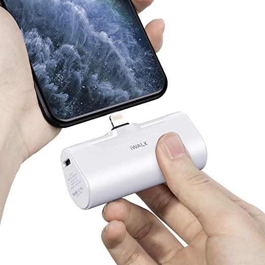 iWALK Mini Portable Charger 4500mAh Ultra-Compact Power Bank Small and Cute Battery Pack Compatible with iPhone 11 Pro/XS Max/XR/X/8/7/6/Plus and More,White