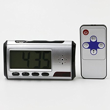 YYCAM Alarm Clock LCD Display Mini Hidden Camera Voice Video Recorder Motion Detection with Remote Control