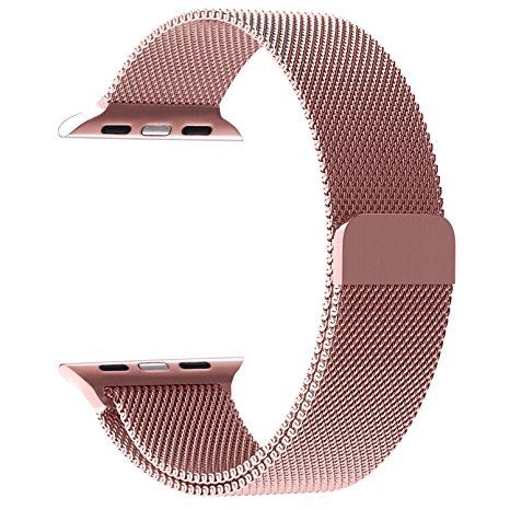 Yearscase 42MM Milanese Loop Replacement Band for Apple Watch Series 1 Series 2 Sport&Edition - Rose Gold