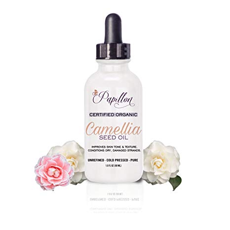 Papillon 100% Pure Camellia Oil. Organic Cold Pressed with Natural Omega-9 & Rich Anti-Oxidants for Anti-Ageing. With Vitamins for Vibrant Skin, Hair & Nails. Reduces scars & stretch marks