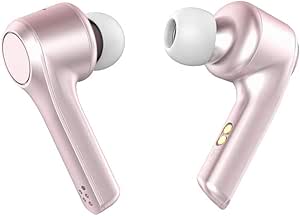 Toshiba RZE-BT1000E Air Pro True-Wireless Voice-Enabled Stereo Sweat-Resistant BT Earphones with Built-in Dual Microphones, Rose Gold