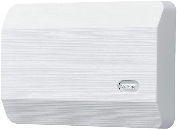 Broan-NuTone LA11WH Wired Doorbell, Decorative Two-Note Door Chime for Home, 2.38" x 8.13" x 5.5", White
