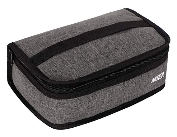 MIER Portable Thermal Insulated Cooler Bag Mini Lunch Bag for Kids, Grey