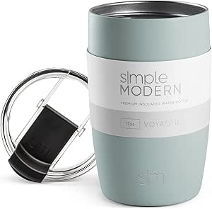 Simple Modern Travel Coffee Mug Tumbler with Flip Lid | Insulated Stainless Steel Iced Coffee Cup | Gifts for Women & Men | Voyager Collection | 12oz | Sea Glass Sage