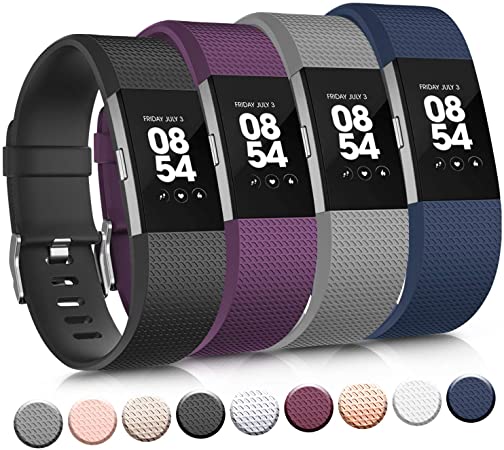 Vancle Replacement Bands Compatible for Fitbit Charge 2 Bands, Soft Silicone Accessory Strap for Fitbit Charge 2 Small Large, No Tracker