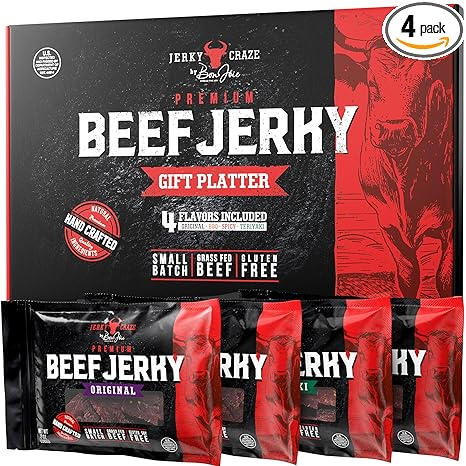 Jerky Gift for Men - Beef Jerky Gift Baskets for Men - Make the Perfect Christmas Holiday Healthy Food Gifts For Dad, Husband, Father, Grandpa, Boyfriend or Brother - Beef Jerky Variety Pack