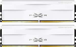 Silicon Power DDR5 32GB (2x16GB) Zenith 6000MHz (PC5-48000) 288-pin CL30 1.35V UDIMM Desktop Memory Module RAM SP032GXLWU60AFDG White