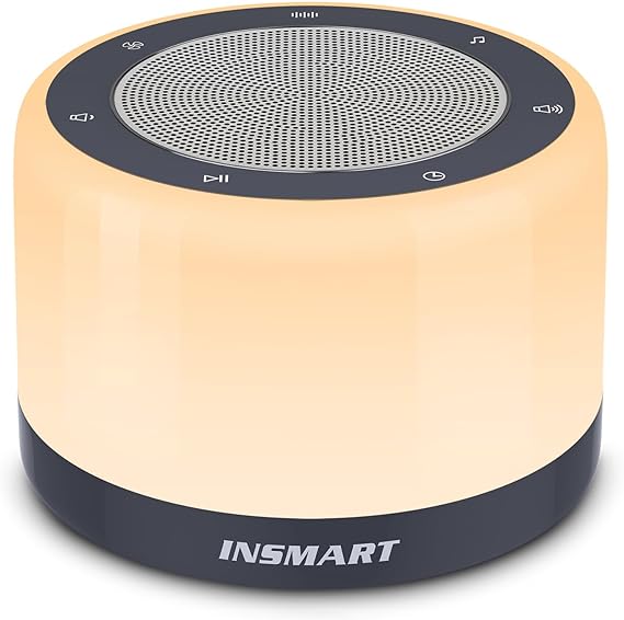 INSMART White Noise Machine, Sleep Aid Sound Machine with 8 Colors Night Lights for Baby Kid Adult, 32 Soothing Sounds 5 Timer Memory Function Full Touch Metal Grille for Office Travel Gift, Plug in