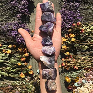 Simurg Raw Amethyst Stone 1lb Amethyst Rough Crystal - for Cabbing, Tumbling, Cutting, Lapidary, Polishing, Reiki Crystal Healing