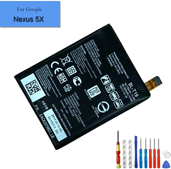 for Google Nexus 5X H791 H790 Replacement Battery BL-T19 2620mAh 3.8V Internal Battery  Tools