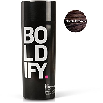 BOLDIFY Hair Fibers - Completely Conceals Hair Loss in 15 Seconds - 100% U ndetectable Keratin Fibers - Giant 0.87 oz Bottle - Instantly Thicken Thinning Hair (DARK BROWN)