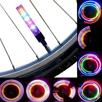 AOR Power® #AR127 Multicolor Bicycle Tire Valve Stem LED Cap Lights, Bike Wheel Lights, 2-Pack