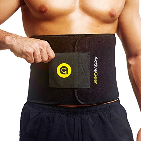 ActiveGear Premium Waist Trimmer Belt Slim Body Sweat Wrap for Stomach and Back Lumbar Support