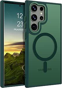 BENTOBEN for Samsung Galaxy S23 Ultra Case [Compatible with Magsafe] Translucent Matte Magnetic Galaxy S23 Ultra Case Slim Thin Shockproof Women Men Phone Cover for Samsung S23 Ultra 6.8", Dark Green