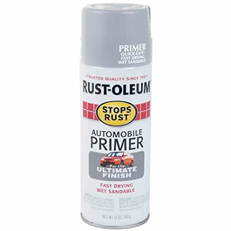 Rust-Oleum 2081830 Stops Rust Spray Paint, 12-Ounce, Flat Light Gray Auto Primer