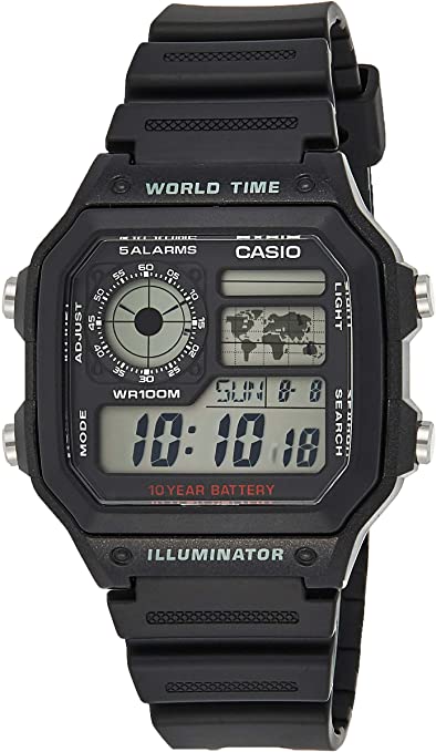 Casio Men's AE1200WH-1A World Time Multifunction Watch