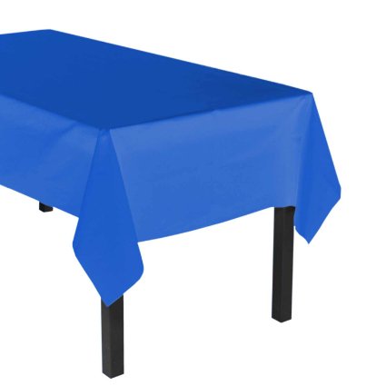 Party Essentials Heavy Duty Plastic Table Cover Available in 44 Colors, 54" x 108", Royal Blue