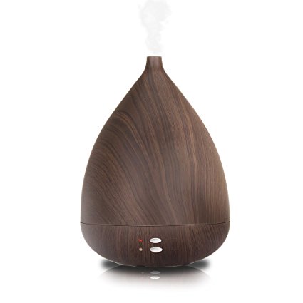Baby Humidifier, Hysure 300ml Wooden Personal Humidifiers Cool Mist Oil Diffuser Aromatherapy Ultrasonic Samll Humidifiers for Home Whisper Quiet and Waterless Auto Shut-Off for Baby, Office and Bedroom Wood Grain