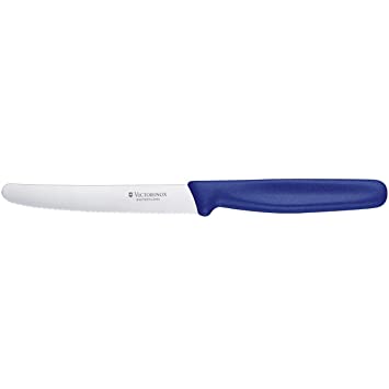 Victorinox Swiss Classic Round Tip Wavy Tomato Knife, Blue