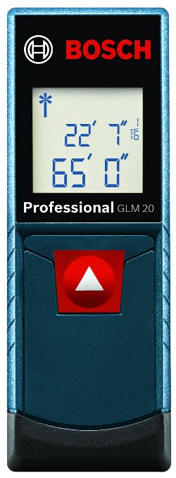 Bosch GLM 20 Compact Laser Measure with Backlit Display, 65'