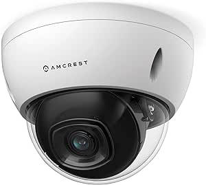 Amcrest 5MP POE Camera, Outdoor Vandal Dome Security POE IP Camera, 5-Megapixel, 98ft NightVision, 2.8mm Lens, IP67, IK10 Resistance, MicroSD 256GB (Sold Separately), Cloud, NVR (IP5M-D1188EW-AI-V3)