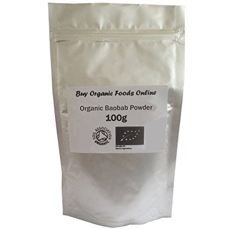 100g Organic Baobab Powder Grade *A* Premium Quality! Soil Association Certified FREE P&P