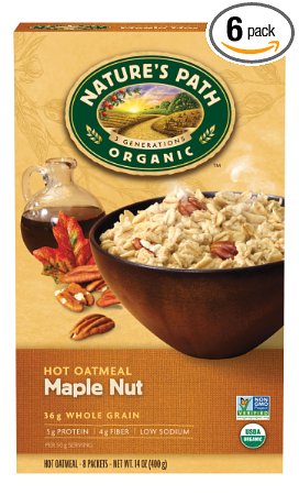 Nature's Path Organic Instant Hot Oatmeal, Maple Nut, 14 Ounce (Pack of 6)
