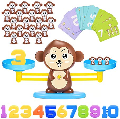 ATOPDREAM Toys for 3 4 5 6 7 8 Year Old Girls Boys, Monkey Balance Math Game Boys Girls Toys Age 3-8 Educational Toys for 3-8 Year Olds Christmas Xmas Gifts for 3-8 Year Old Girls Boys Stem Toys