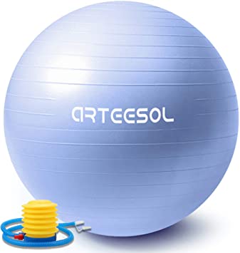 Exercise Ball Arteesol Yoga Ball with Quick Pump Anti-Burst Fitness Balance Swiss Gym Ball 45cm / 55cm / 65cm / 75cm / 85cm Anti-Slip Heavy Duty Yoga Pilates Core Training Physical Therapy