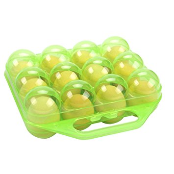 Egg Tray,BIAL OTD Folding Portable Plastic 12 Eggs Container Holder Storage Box Case for Kitchen Outdoor (green)