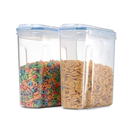 Fit & Fresh Cereal Storage Container, Set of 2, 120 oz Capacity, Ideal for Cereal, Rice, Snacks, Pet Food