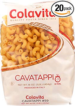 Colavita Pasta, Cavatappi, 16 Ounce (Pack of 20)