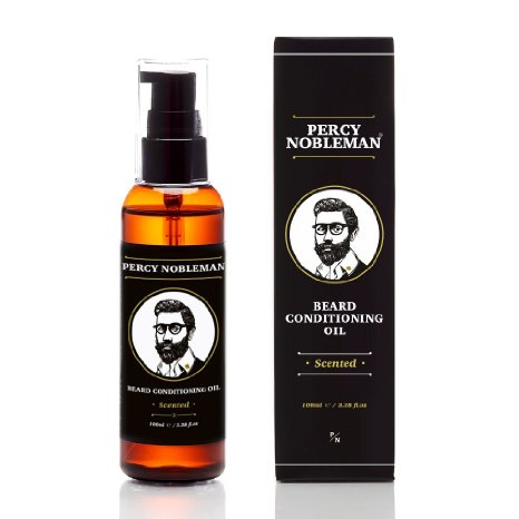 Beard Oil by Percy Nobleman - Newly Available Scented Blend. (100ml) Beard Conditioning Oil With a Special Mixture of Quality Ingredients that Softens and Conditions your Facial Hair.