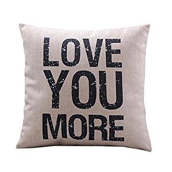 Pillow,Beautyvan, Love you More Cotton Linen Cushion Throw Pillow Covers Pillowslip Case