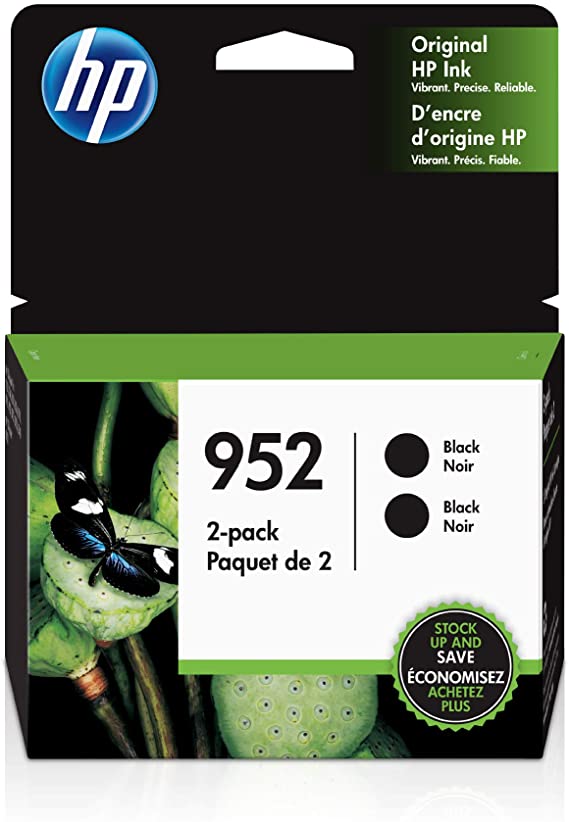 HP 952 Black Original Ink, 2 Cartridges (3YP21AN)