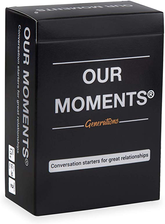 OUR MOMENTS Generations: 100 Thought Provoking Conversation Starters Questions Game. Grandchildren to Grandparents - Fun Meaningful Communication For Kid w/ Grandma & Grandpa. Gift For Family Holidays