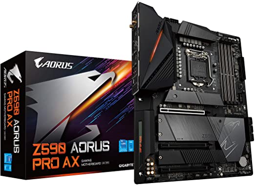 GIGABYTE Z590 AORUS PRO AX (LGA 1200/Intel Z590/ATX/3x M.2/PCIe 4.0/USB 3.2 Gen2X2 Type-C/Intel WiFi 6/2.5GbE LAN/Gaming Motherboard)