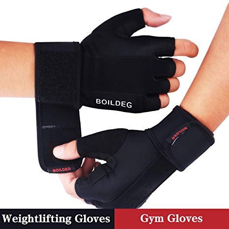 Workout Gloves with Build-in Wrist Wrap,Full Palm Protection & Extra Grip Breathable Anti-Slip,Weight Lifting Gloves,for Men & Women