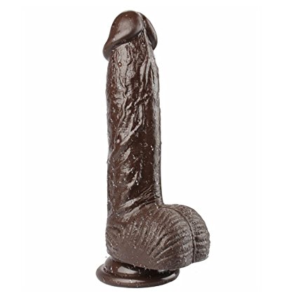 Realistic Dildo PVC Suction Cup Dildo 7.8 Inch Penis With Strong Suction Cup for Sex (Brown)