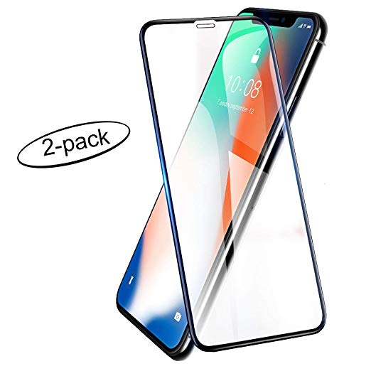 Screen Protector Compatible for iPhone X Max (6.5-Inch),Case Friendly,Scratch Proof, 9H Hardness, High Definition, Tempered Glass Screen Protector Compatible with iPhone X Max(2-Pack)