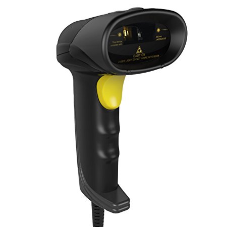 Inateck USB Barcode Scanner Wired Handheld 1D Barcode Scanner - Black