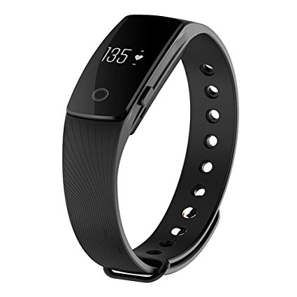 Fitness Tracker with Heart Rate Monitor, Morefit H6 Wireless Bluetooth Touch Screen Smart Watch Healthy Wristband, Black