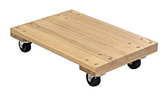 Vestil HDOS-1624-9 Solid Deck Hardwood Dolly with Hard Rubber Casters, 900 lbs Capacity, 24" Length x 16" Width x 5-1/2" Height