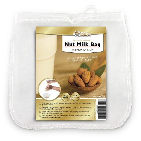 ORBLUE Fine Mesh Nut Milk Food Strainer Bag