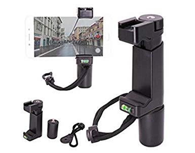 OCTO MOUNTS | F-Mount Mobile Smartphone Camera Grip Holder Handle Rig Monopod with Tripod Mount and Cold Shoe Mount for Filming Video on Most Smartphones - iPhone, iPhone Plus, Galaxy, Android