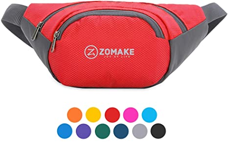 ZOMAKE Fanny Pack Water Resistant Waist Bag Hip Bum Bag for Men and Women, Large Compartment with Adjustable Strap for Outdoors Workout Traveling Casual Running Hiking Cycling