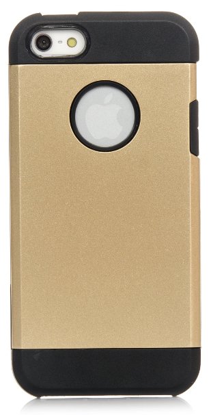 iPhone 5S iPhone 5 iSee Case TM Rugged Hybrid Full Cover Case for Apple iPhone 5S iPhone 5 5S-Tuff Armor Gold