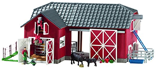 Schleich Farm World Large Red Barn with Animals & Accessories Toy Figure