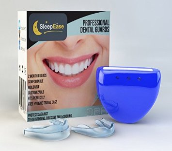 SleepEase® PREMIUM Dental Night Guards! STOP TEETH GRINDING NOW! - 2 Different Teeth Grinding Mouth Guards Scientifically Designed To Prevent Teeth Grinding, Bruxism, TMJ / TMD & Snoring.